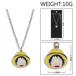 One Piece Anime peripheral colorful drip oil alloy necklace price for 5 pcs