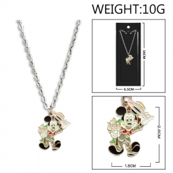 Mickey Anime peripheral colorful drip oil alloy necklace price for 5 pcs
