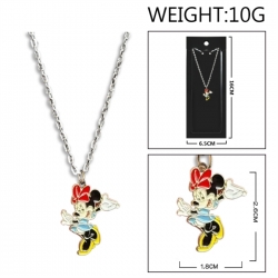 Mickey Anime peripheral colorful drip oil alloy necklace price for 5 pcs