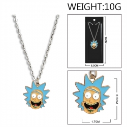 Rick and Morty Anime peripheral colorful drip oil alloy necklace price for 5 pcs