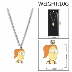 Rick and Morty Anime peripheral colorful drip oil alloy necklace price for 5 pcs
