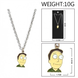 Rick and Morty Anime peripheral colorful drip oil alloy necklace price for 5 pcs