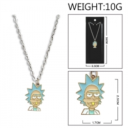 Rick and Morty Anime peripheral colorful drip oil alloy necklace price for 5 pcs