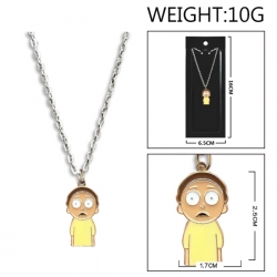 Rick and Morty Anime peripheral colorful drip oil alloy necklace price for 5 pcs