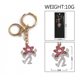 Stranger Things Anime peripheral colorful drip oil alloy keychain pendant price for 5 pcs