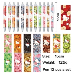 HelloKitty Anime peripheral student color picture ballpoint pen neutral pen 15cm a set of 12