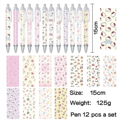 HelloKitty Anime peripheral student color picture ballpoint pen neutral pen 15cm a set of 12