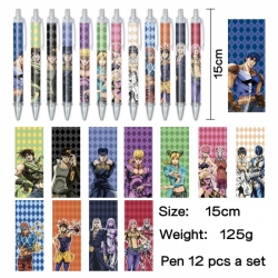 JoJos Bizarre Adventure Anime peripheral student color picture ballpoint pen neutral pen 15cm a set of 12
