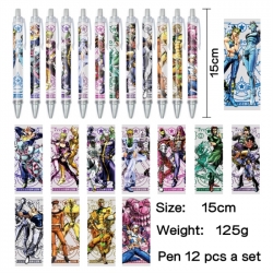 JoJos Bizarre Adventure Anime peripheral student color picture ballpoint pen neutral pen 15cm a set of 12