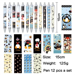 Pingu Anime peripheral student color picture ballpoint pen neutral pen 15cm a set of 12
