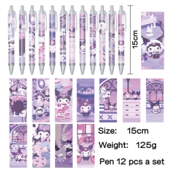 Kuromi Anime peripheral student color picture ballpoint pen neutral pen 15cm a set of 12