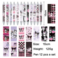 Kuromi Anime peripheral student color picture ballpoint pen neutral pen 15cm a set of 12