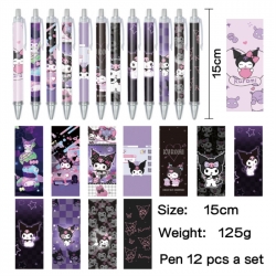 Kuromi Anime peripheral student color picture ballpoint pen neutral pen 15cm a set of 12