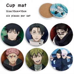 Jujutsu Kaisen Anime ceramic water absorbing and heat-insulating coaster 10x10cm a set of 6