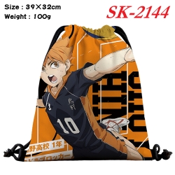 Haikyuu!! cartoon Waterproof Nylon Full Color Drawstring Pocket 39x32cm 