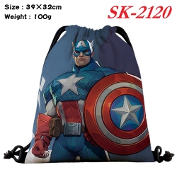 Marvel cartoon Waterproof Nylon Full Color Drawstring Pocket 39x32cm 