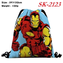 Marvel cartoon Waterproof Nylon Full Color Drawstring Pocket 39x32cm 