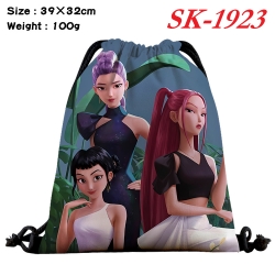 K-Pop:Demon Hunters cartoon Waterproof Nylon Full Color Drawstring Pocket 39x32cm 