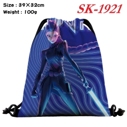 K-Pop:Demon Hunters cartoon Waterproof Nylon Full Color Drawstring Pocket 39x32cm 