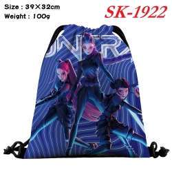 K-Pop:Demon Hunters cartoon Waterproof Nylon Full Color Drawstring Pocket 39x32cm 