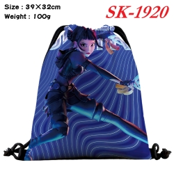 K-Pop:Demon Hunters cartoon Waterproof Nylon Full Color Drawstring Pocket 39x32cm 