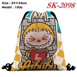 Labubu cartoon Waterproof Nylon Full Color Drawstring Pocket 39x32cm 
