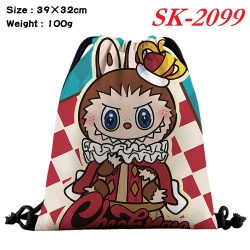 Labubu cartoon Waterproof Nylon Full Color Drawstring Pocket 39x32cm 