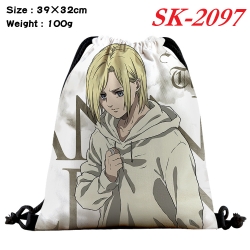 Shingeki no Kyojin cartoon Waterproof Nylon Full Color Drawstring Pocket 39x32cm 