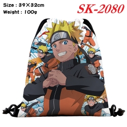 Naruto cartoon Waterproof Nylon Full Color Drawstring Pocket 39x32cm 