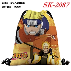 Naruto cartoon Waterproof Nylon Full Color Drawstring Pocket 39x32cm 