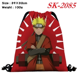 Naruto cartoon Waterproof Nylon Full Color Drawstring Pocket 39x32cm 