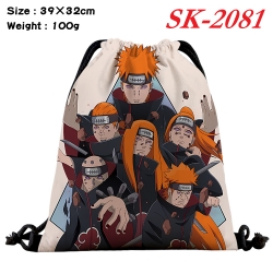 Naruto cartoon Waterproof Nylon Full Color Drawstring Pocket 39x32cm 