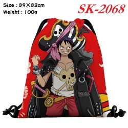 One Piece cartoon Waterproof Nylon Full Color Drawstring Pocket 39x32cm 