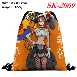 One Piece cartoon Waterproof Nylon Full Color Drawstring Pocket 39x32cm 