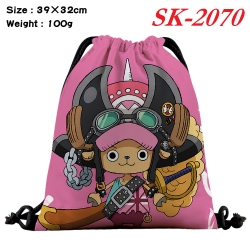 One Piece cartoon Waterproof Nylon Full Color Drawstring Pocket 39x32cm 