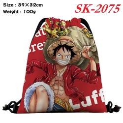 One Piece cartoon Waterproof Nylon Full Color Drawstring Pocket 39x32cm 