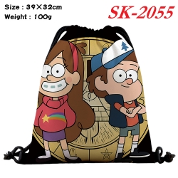 Gravity Falls cartoon Waterproof Nylon Full Color Drawstring Pocket 39x32cm 