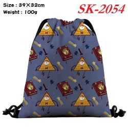 Gravity Falls cartoon Waterproof Nylon Full Color Drawstring Pocket 39x32cm 