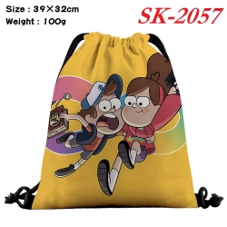 Gravity Falls cartoon Waterproof Nylon Full Color Drawstring Pocket 39x32cm 
