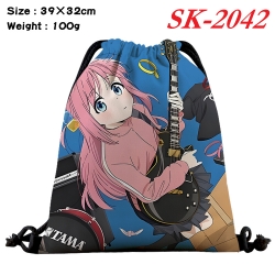 BOCCHI THE ROCK! cartoon Waterproof Nylon Full Color Drawstring Pocket 39x32cm 