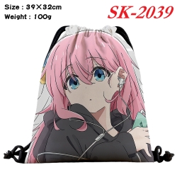 BOCCHI THE ROCK! cartoon Waterproof Nylon Full Color Drawstring Pocket 39x32cm 