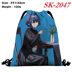 BOCCHI THE ROCK! cartoon Waterproof Nylon Full Color Drawstring Pocket 39x32cm