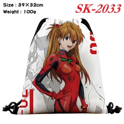 EVA cartoon Waterproof Nylon Full Color Drawstring Pocket 39x32cm 
