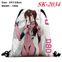 EVA cartoon Waterproof Nylon Full Color Drawstring Pocket 39x32cm 