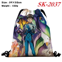 EVA cartoon Waterproof Nylon Full Color Drawstring Pocket 39x32cm 