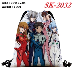 EVA cartoon Waterproof Nylon Full Color Drawstring Pocket 39x32cm 