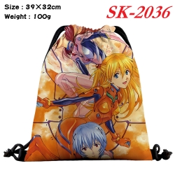EVA cartoon Waterproof Nylon Full Color Drawstring Pocket 39x32cm 