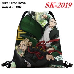 Tokyo Revengers cartoon Waterproof Nylon Full Color Drawstring Pocket 39x32cm 