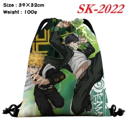 Tokyo Revengers cartoon Waterproof Nylon Full Color Drawstring Pocket 39x32cm 