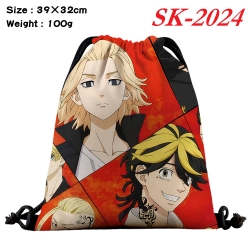 Tokyo Revengers cartoon Waterproof Nylon Full Color Drawstring Pocket 39x32cm 